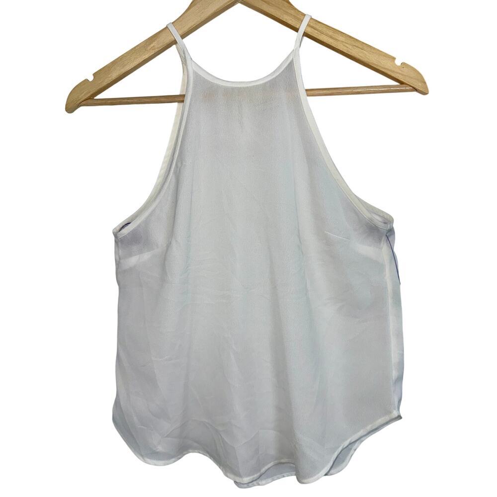 Abercrombie & Fitch White Sheer Chiffon High Neck Cami Tank Top Womens Size XS